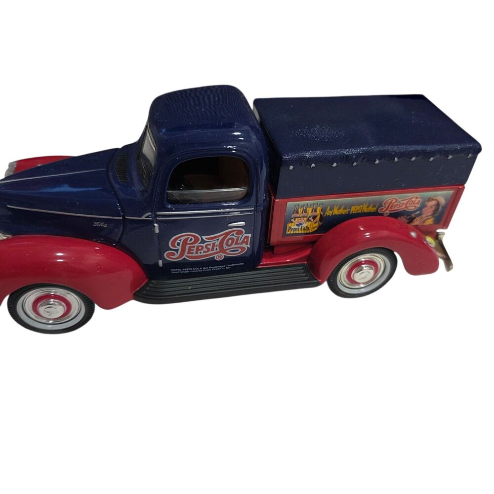 1940 Ford Pepsi Cola Delivery Truck Die Cast Bank Golden Wheel w COA VTG